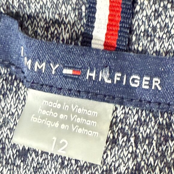 NWOT TOMMY HILFIGER Blazer Jacket Size 12 Navy Heathered Elbow Patches Lined - Picture 2 of 12